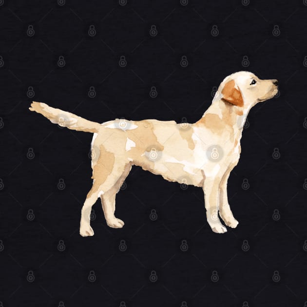 Yellow Lab Silhouette Watercolor by EMR_Designs